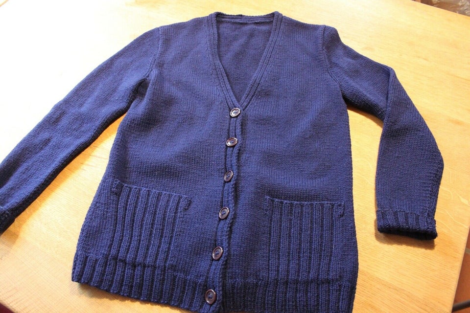 Cardigan, retro håndstrikket, str. XS