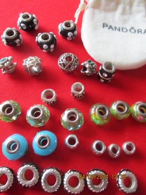 Charms, bijouteri, pandora, charms og troldkugler  passer til pandora armbånd 4 sorte med sølvmærker