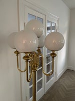 Gulvlampe, Gammel 1960'er messing lampe med 5 opalglas