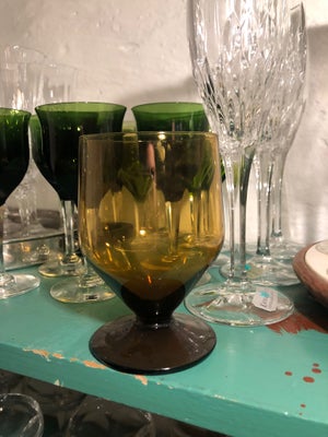 Glas, Glas, Retro, Skønne retro glas med stor kumme. Går som vandglas, drinks glas eller større rødv