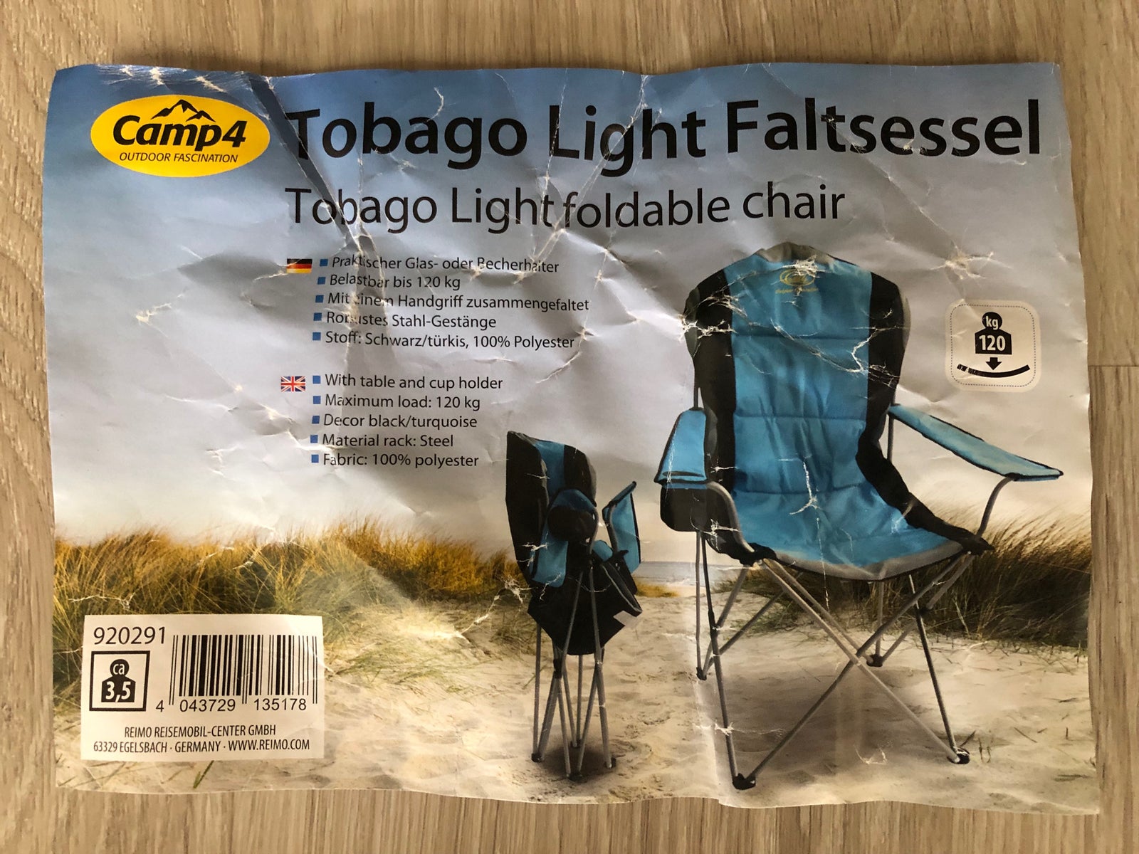 Helt ny foldbar campingstol med kopholder