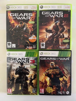 Gears of War 1-3 + Judgment, Xbox 360, FPS, Har ridser og anmærkninger! Og to af disc-pakningerne er