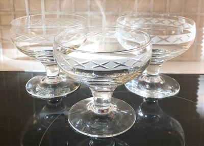 Glas, Champagneglas , Holmegaard, 3stk smukke Holmegaard Eiby champagneglas 9cm fast pris pr stk 75k