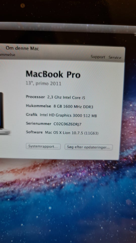 MacBook Pro, A1278, 2.3 GHz. Intel Core i5 GHz