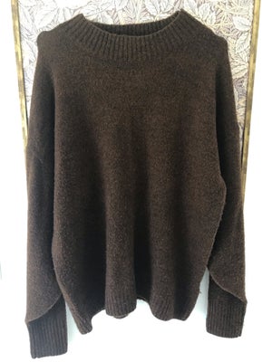 Sweater, ICHI, str. 42, Brun, Næsten som ny, Brun strikbluse fra ICHI i str 42. Brystmål 2x57 cm. Læ