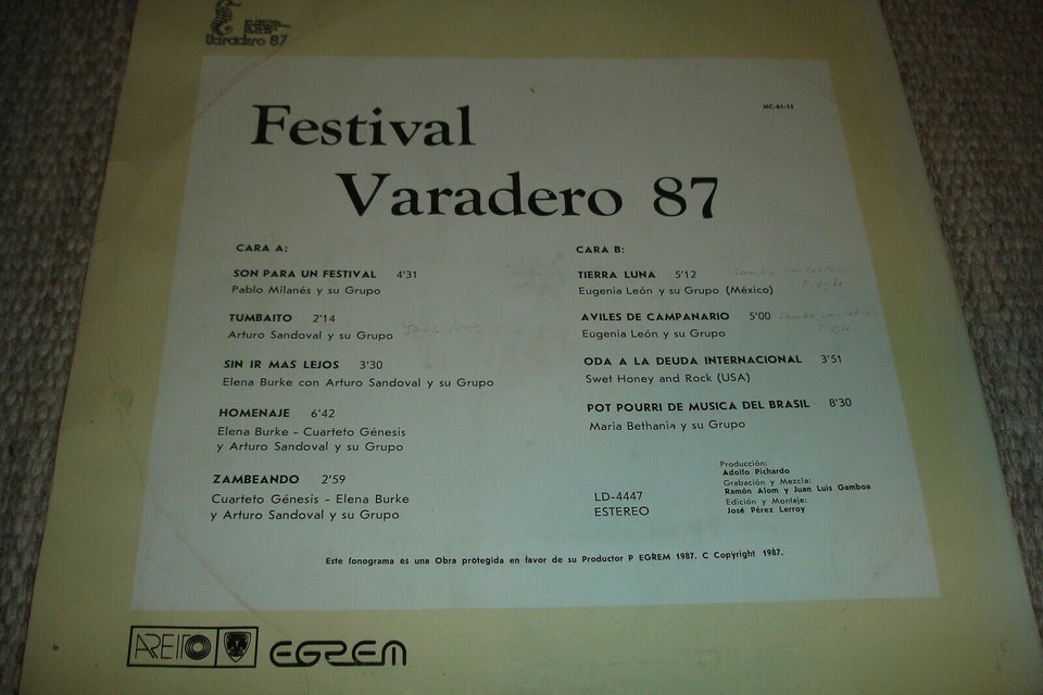 LP, Festival Varadero 87 ( Cuba 1987 ) , Jazz