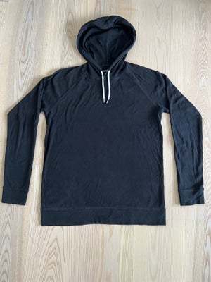Hættetrøje, Mads Nørgaard, str. M,  Sort,  Bomuld,  God men brugt, Sort helt plain hoodie i tyndere 