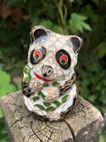 Smuk vintage panda i emaljeret porcelæn, Vintage panda