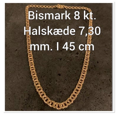 Halskæde, guld, BNH, Virkelig flot Bismark halskæde i 8 karat guld sælges