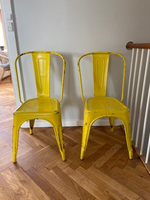 Spisebordsstol, Metal, Tolix, De smukkeste og gladeste Vintage Tolix stole i forårsgul sælges. Har 2