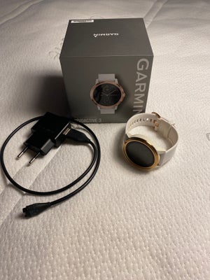 Smartwatch, Garmin, Vivoactive 3 rose/gold med æske og oplader. Virker perfekt. 