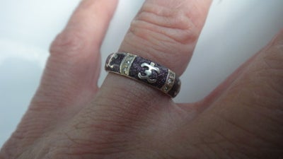 Ring, sølv, Sølv, Emalje, CZ, Vintage Sølv ring med Emalje og CZ sten
str 53,5- 54
stemplet 925 + me