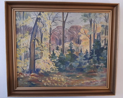 Oliemaleri, J. Nørgård Sørensen, motiv: Landskab, stil: Modernisme, b: 60 h: 50,  Smukt maleri, efte