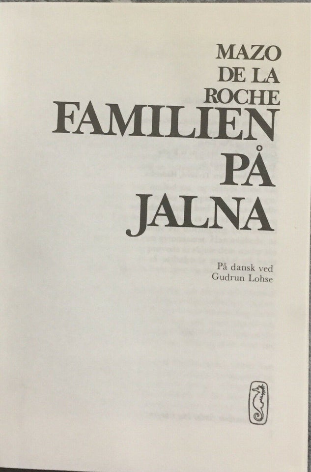 Familien på Jalna, Mazo de la Roche, genre: roman