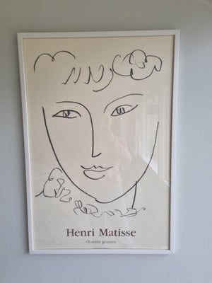 Plakat, Henri Marisse, motiv: Ceuvres gravees, b: 54 h: 80, Flot plakat med specielt lavet ramme fra
