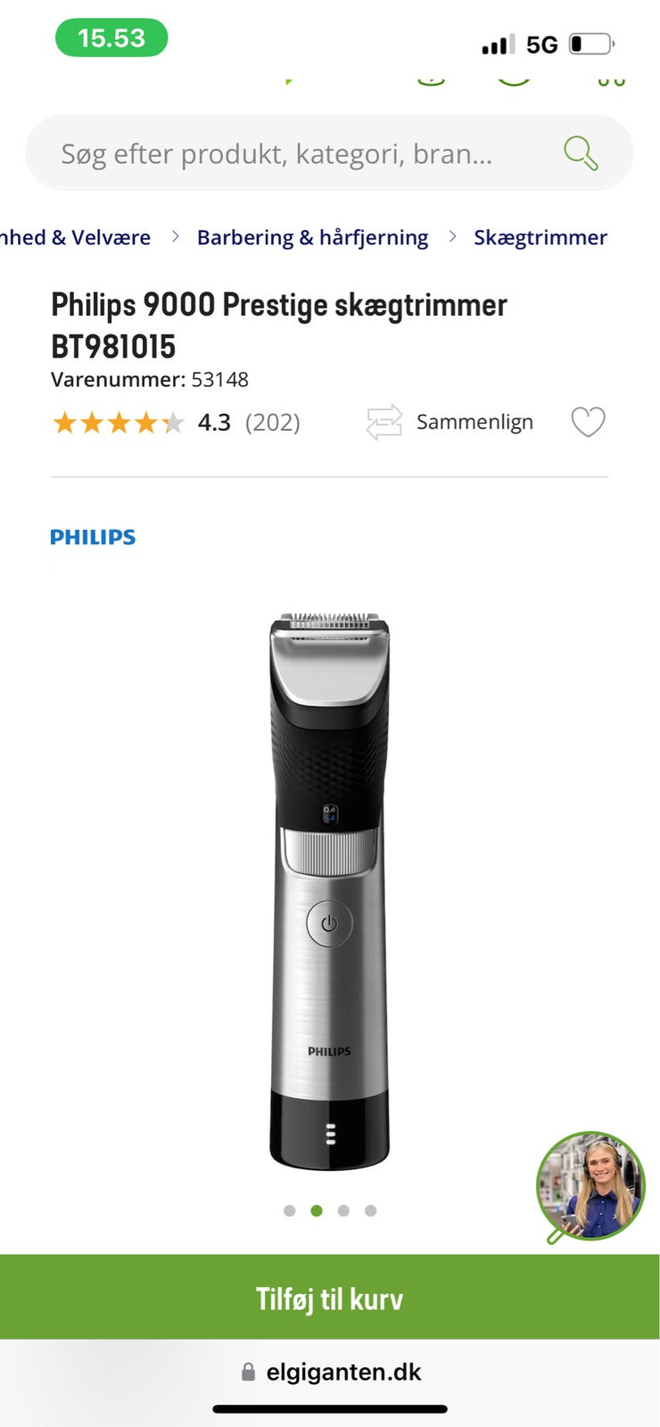 Barbermaskine m.m., Beard trimmer, Philips