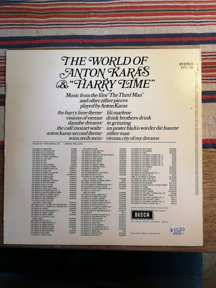 LP, Anton Karas, The World Of Anton Karas & "Harry Lime"