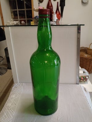 Glas,  Flaske grøn, Stor grøn flaske 14 cm i diameter og 51 cm høj