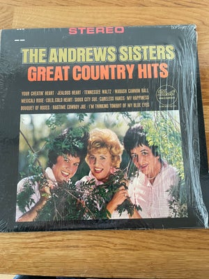 LP, The Andrew Sisters, Great Country Hits ( 1. Press), Jazz, Virkelig velholdt lp uden ridser.
Cove