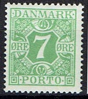 Danmark, stemplet, portomærke