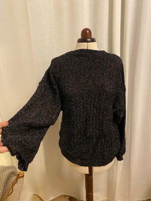 Sweater, Ukendt, str. 38, Sort/sølv, Acryl, God men brugt, Sælger denne sorte strikbluse med metalli