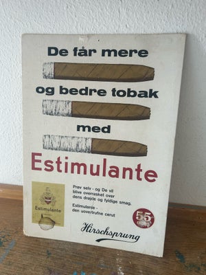 Skilte, Reklame skilt, Fint gammel tobaks reklame i pap fra Hirschsprung cigar fabrik.
Formentlig fr