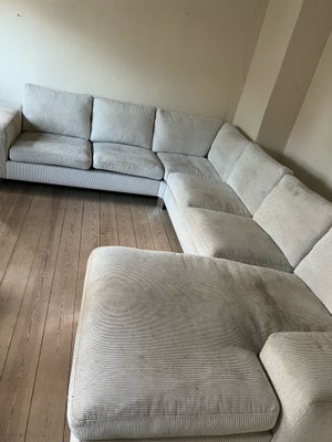 Hjørnesofa, stof, 5 pers. , ILVA, dejlig stor sofa med chaiselong, fra 2016, faste hynder med aftage