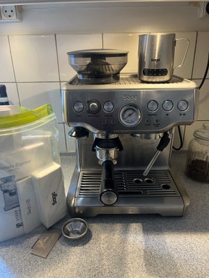 Kaffemaskine , Sage, Sage barista Express ekspresso maskine i stål

Købt 15.07.2023

Har stadig alle