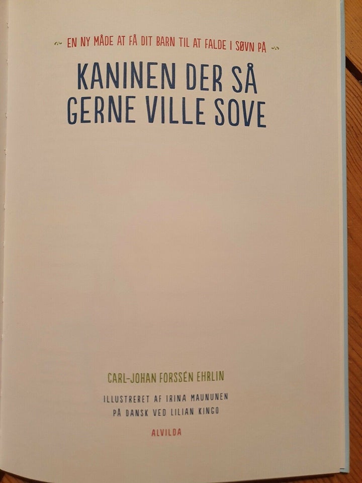 Kaninen der så gerne ville sove, Carl-Johan Forrsén Erhlin