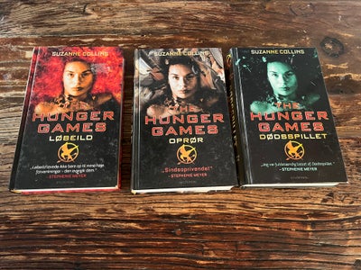 The Hunger Games, Suzanne Collins, genre: fantasy, Dødsspillet 1
Løbeild 2
Oprør 3

Bøgerne er fra i