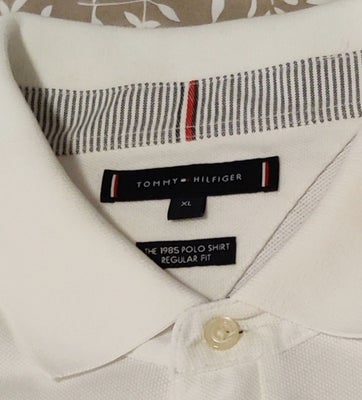 Polo t-shirt, Ubrugt Tommy Hilfiger Polo, str. XL,  Hvid,  96% økologisk bomuld og 4% elastane,  Ubr