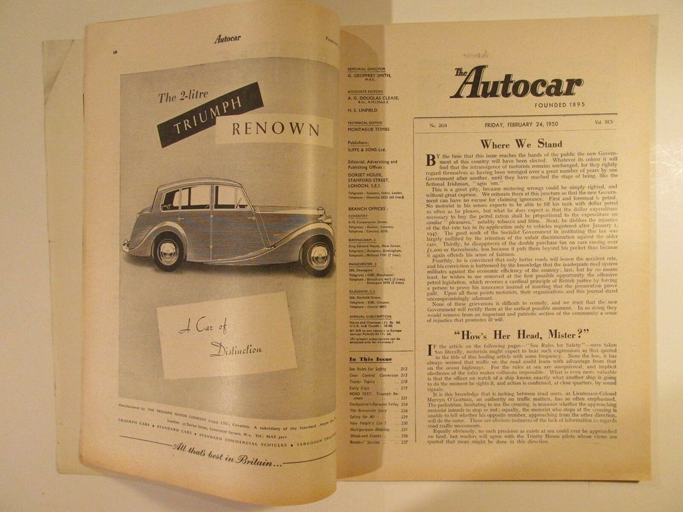 The Autocar February 24. 1950, The Autocar, emne: bil og
