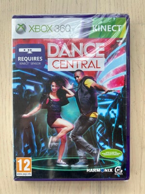 Dance Central i cellofan, Xbox 360, Komplet i cellofan. Har en mindre skade i cellofanen i bunden me