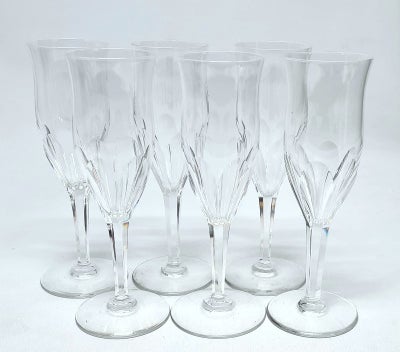 Glas, Champagneglas / champagnefløjte, Holmegaard / Val Saint Lambert, 6 super fine og ganske sjældn