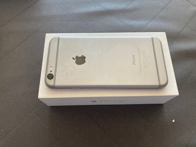 iPhone 6, 16 GB, grå, God, Sort plastic cover følger med 