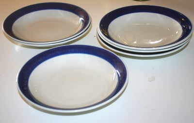 Keramik, Tallerken, Blå Koka fra Rörstrand, Dybe tallerkener, 21 cm, 6 stk.
BEMÆRK: Stort set som fa