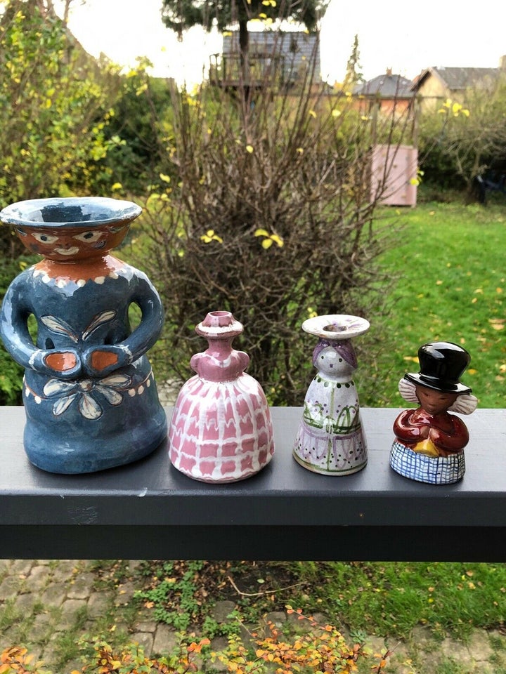 Skøn gammel håndlavet keramik vase/stage og klokke,