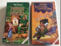 Tegnefilm, Robin Hood & Klokkeren fra Notre Dame på VHS,