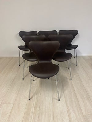 Arne Jacobsen, stol, 3107 syveren, Ny polstret AJ 3107 syverstole i lækker Dark Brown semi-Analin sæ
