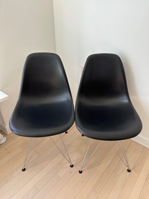Spisebordsstol, Plast og Chrome , Eames Plastic Side Chair DSR, forkromet fra Vitra, 2 stk. Eames Pl