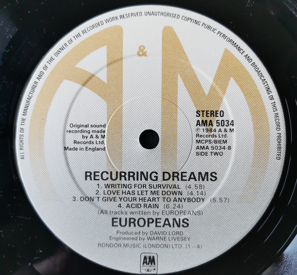 LP, Europeans, Recurring Dreams