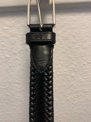 Bælte, Saddler model Melo, str. Længde 95 cm,  Sort,  Garvet læder,  Ubrugt, Flot klassisk flættet l