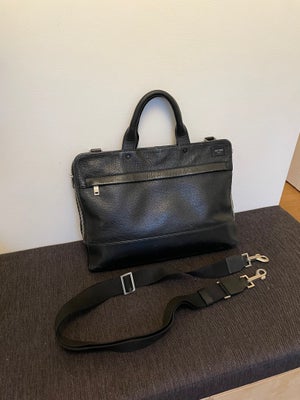 Computertaske, Jack Spade / Kate Spade New York, Lækker mappe i sort læder med rum til computer og s