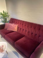 Bordeaux fløjls sofa