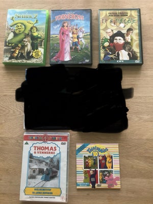 Blandet, instruktør Blandet, DVD, eventyr, Blandet brugte dvd’er sælges

- Shrek 2
- Tornerose
- Pip