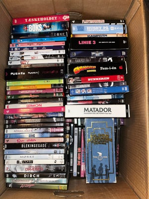 Dvd film, DVD, andet, Flyttekasse med blandede film/serier. Ikke været brugt de sidste par år. Huset