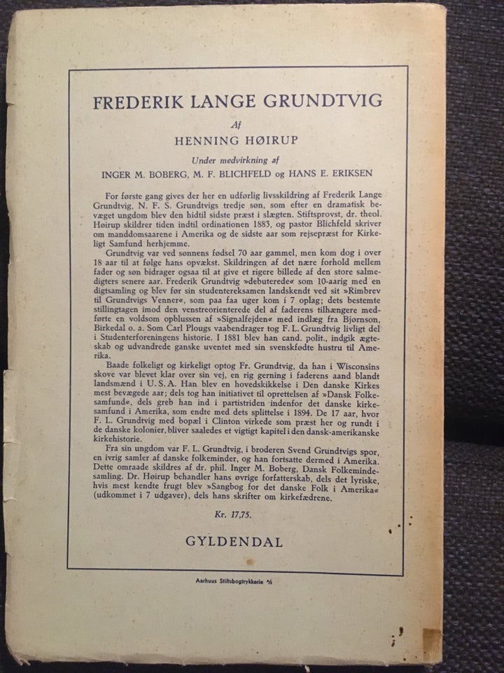 Frederik Lange Grundtvig, Henning Høirup