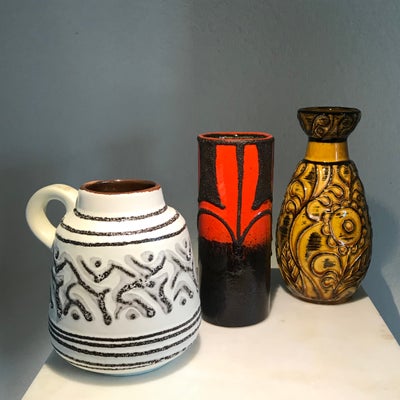 Vase, Retro keramikvase / vaser / keramikvaser, West Germany / made in Germany, Lækre tyske retro ke