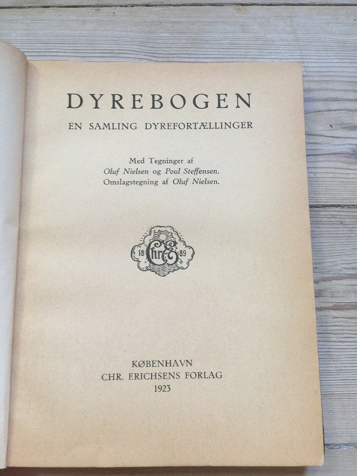 Dyrebogen, en samling dyrefortællinger, Chr. Erichsens