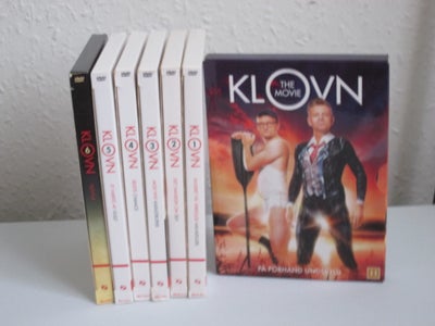 DVD, drama, 

Sælger disse seks sæsoner (1-6) af komedieserien Klovn inkl. filmen "Klovn the movie"
